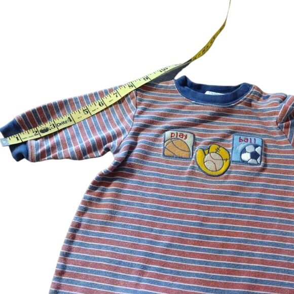 Tykes Play Ball Bodysuit Onesie Red, White & Blue Stripes Size L(6-9) Month! - Picture 7 of 8